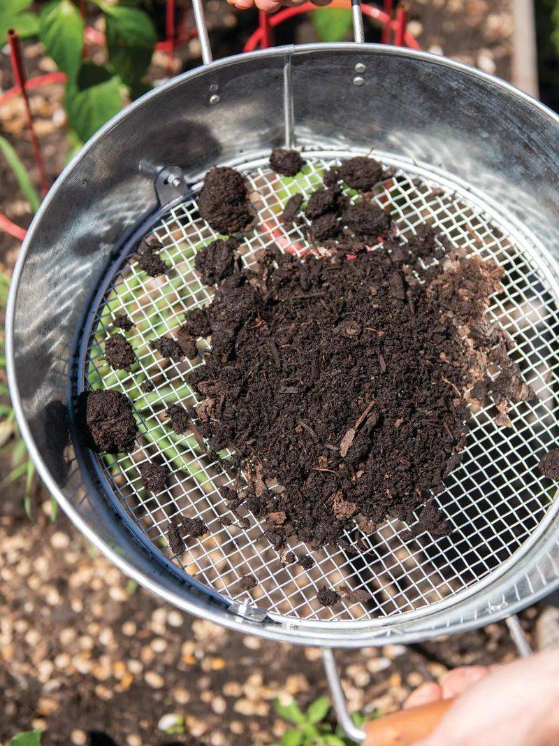 Use a Compost Sifter to Remove Large Chunks