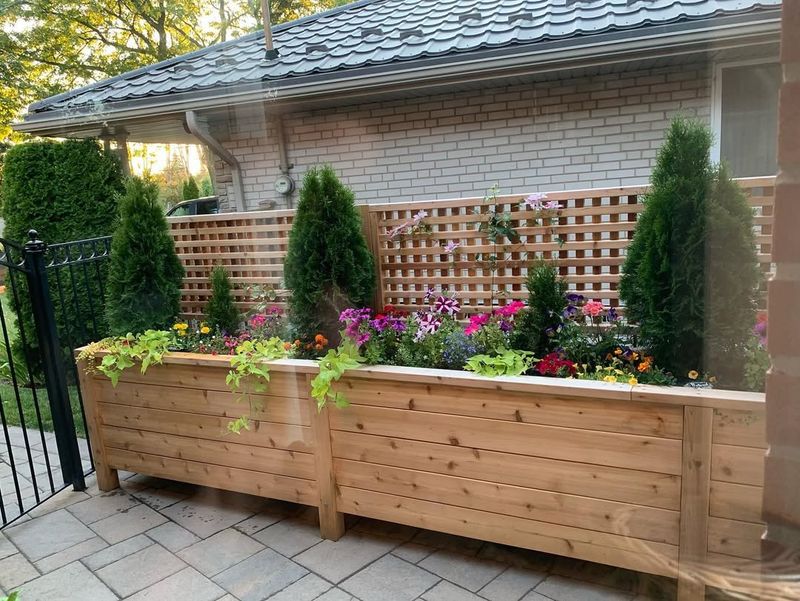 Wooden Fences with Planters