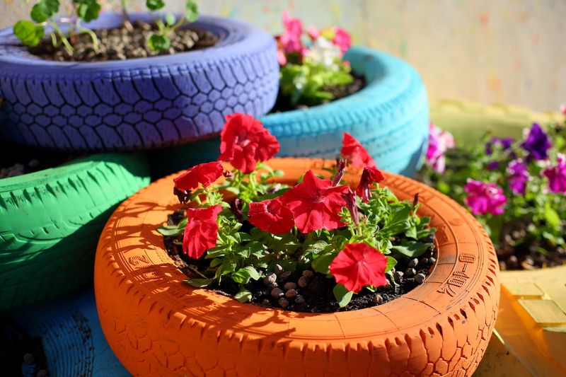 Upcycled Tire Planters