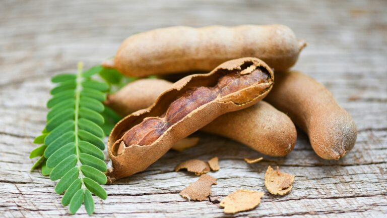 Sweet Tamarind on Wooden Background
