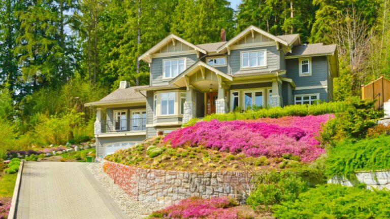 luxury house on a rocky slope