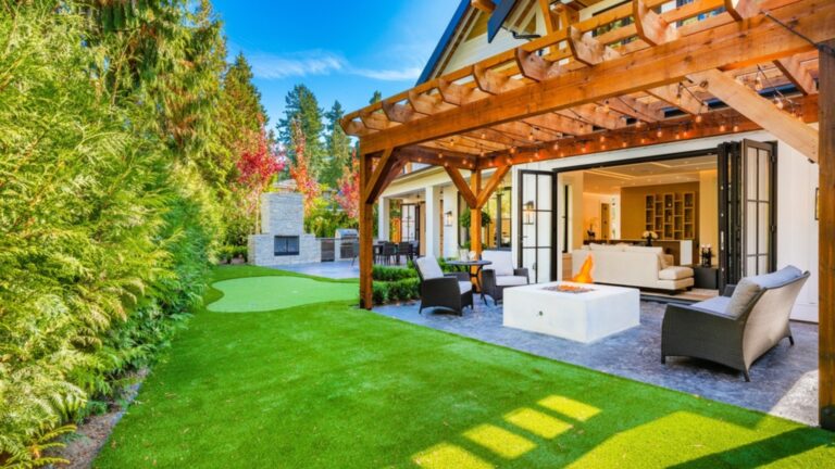 modern backyard landscape