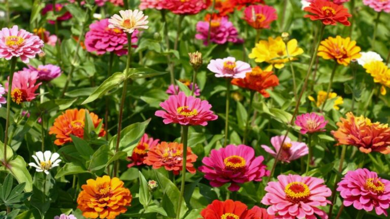 colorful zinnias