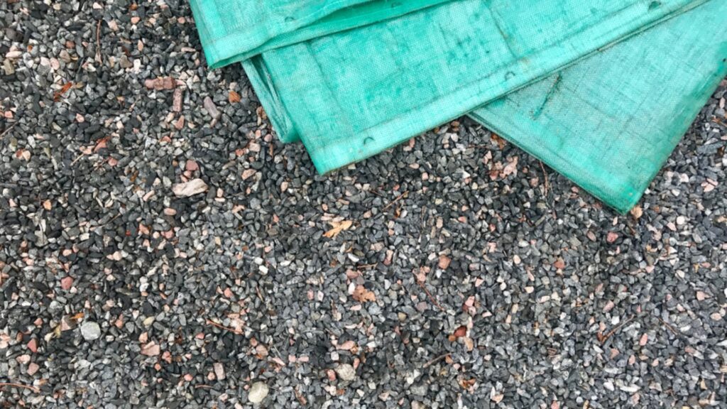 tarp on gravel