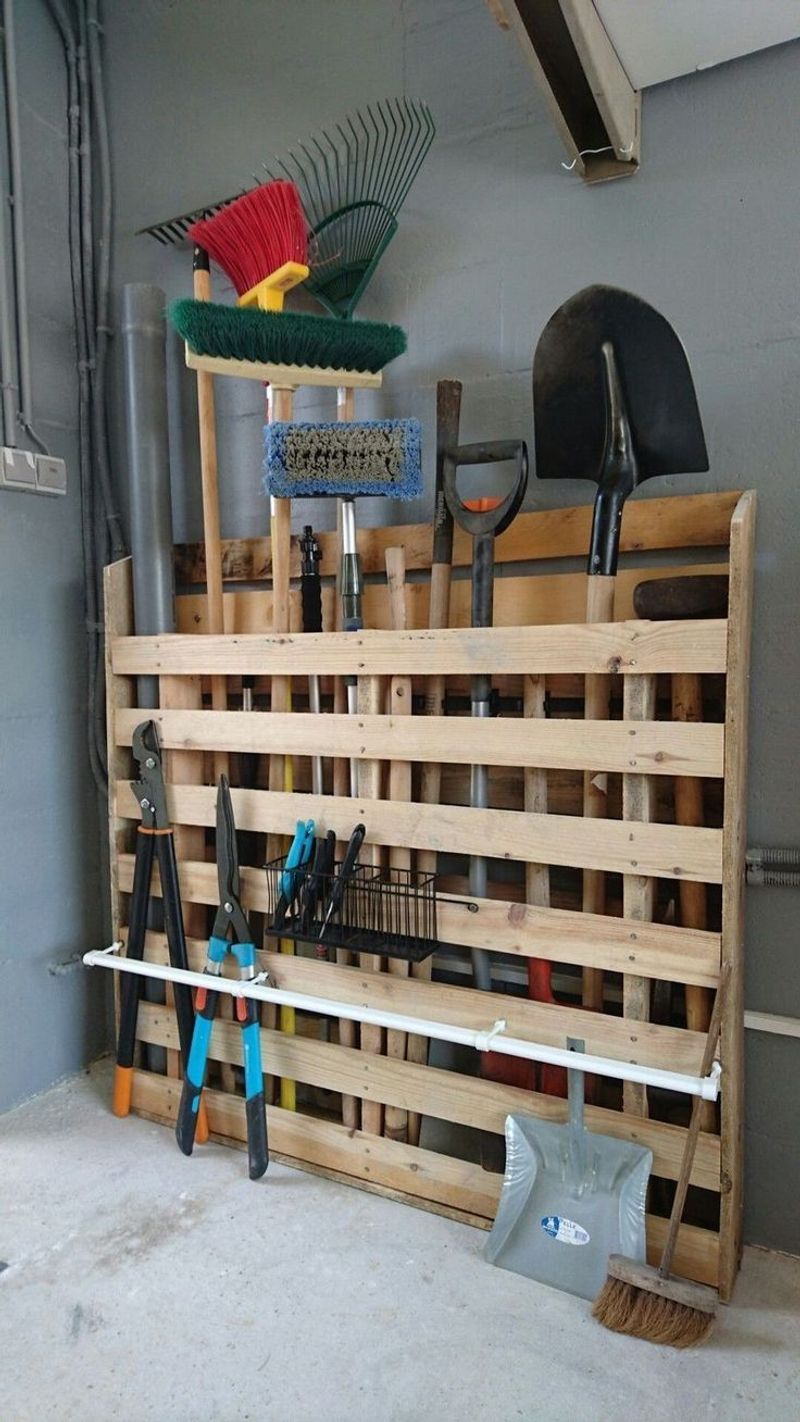 Repurpose Old Pallets Into Wall Storage