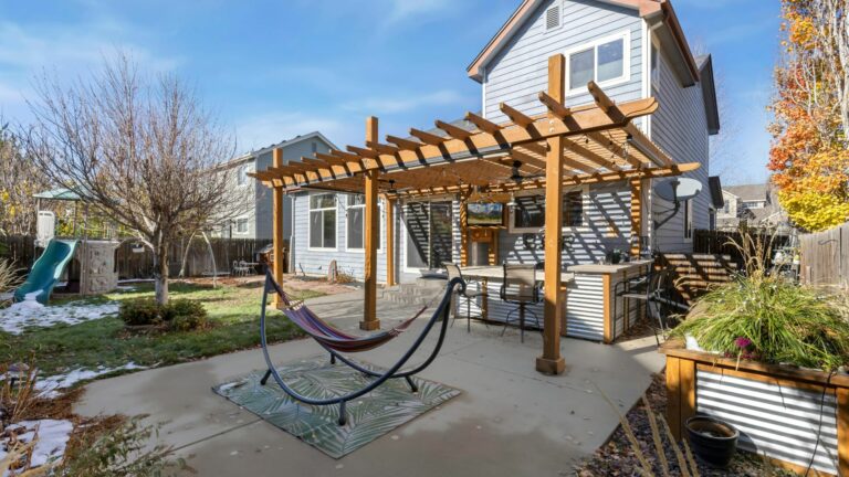 Backyard with Pergola and Hammock