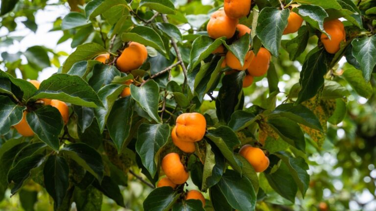 persimmon tree fruiting