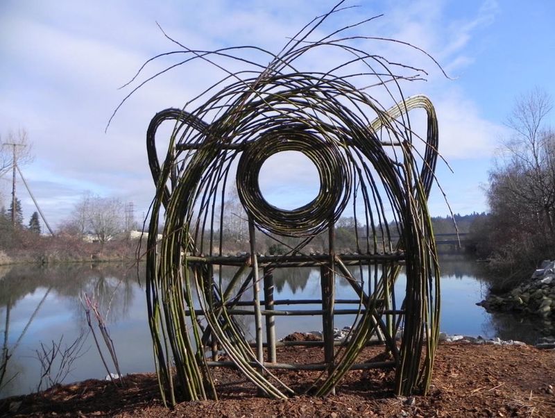 Woven Willow Living Bench