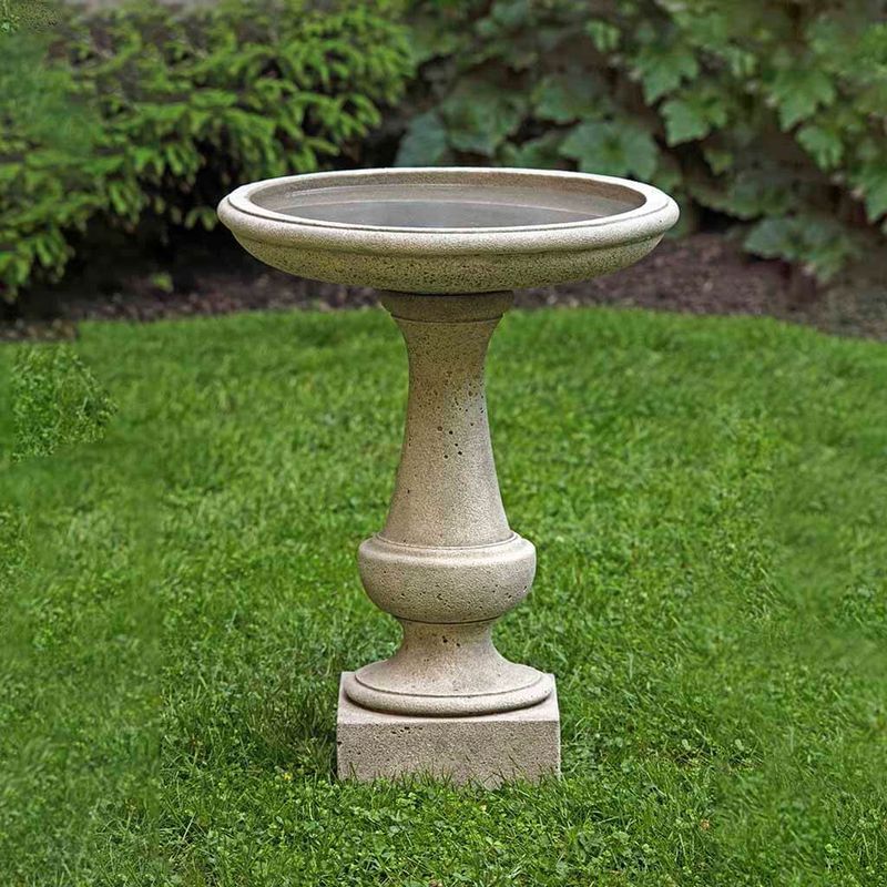 Heavy Concrete Birdbaths That Dominate Small Spaces