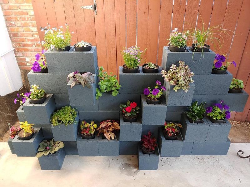 Cinder Block Planting Wall