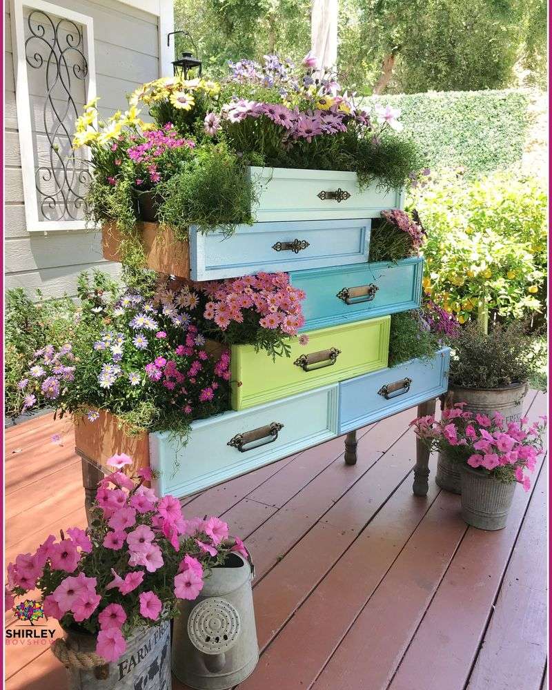 Old Dresser Drawers Transform Into Pollinator Gardens