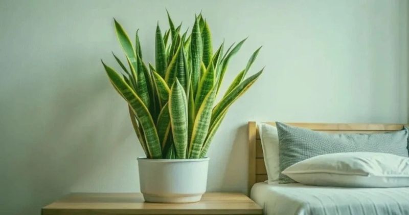 Peaceful Snake Plant For Nighttime Oxygen