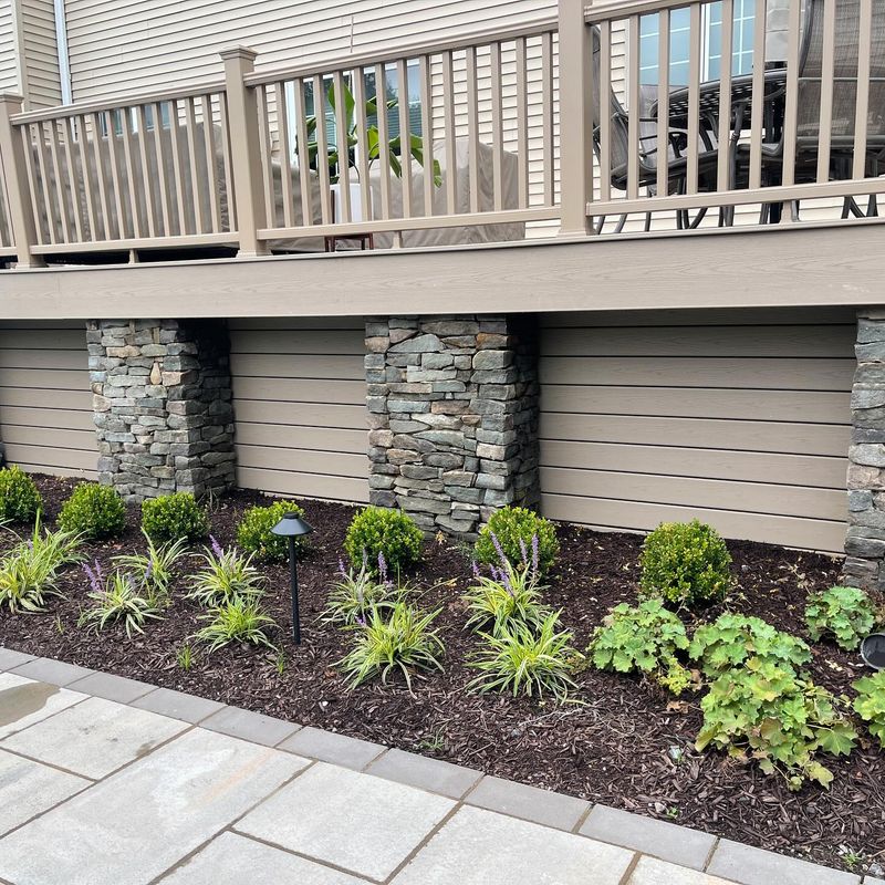 Straight-Line Planting Against House Foundations