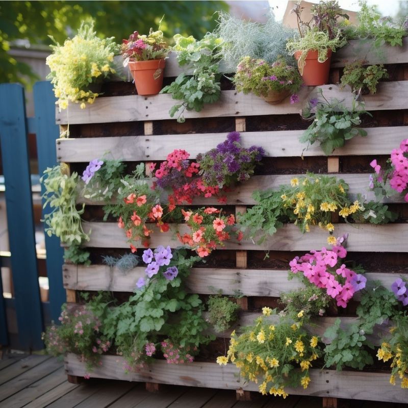 Upcycled Pallet Flower Walls