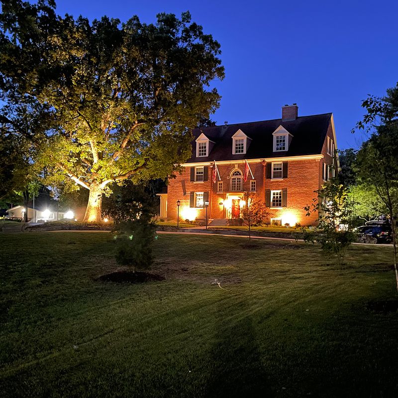 Spotlights Illuminating The Entire Property