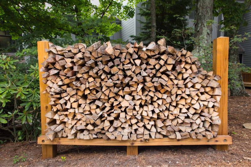 Firewood Stacked Against The House