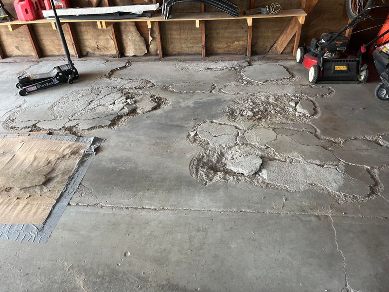 Oil Leaks Creating Garage Floor Art
