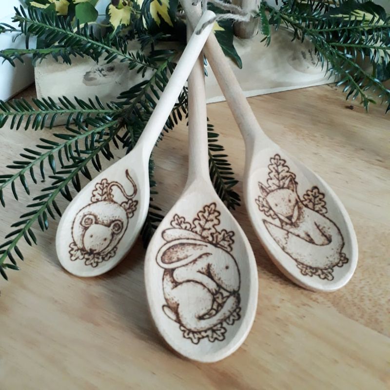 Old Wooden Spoons as Perches