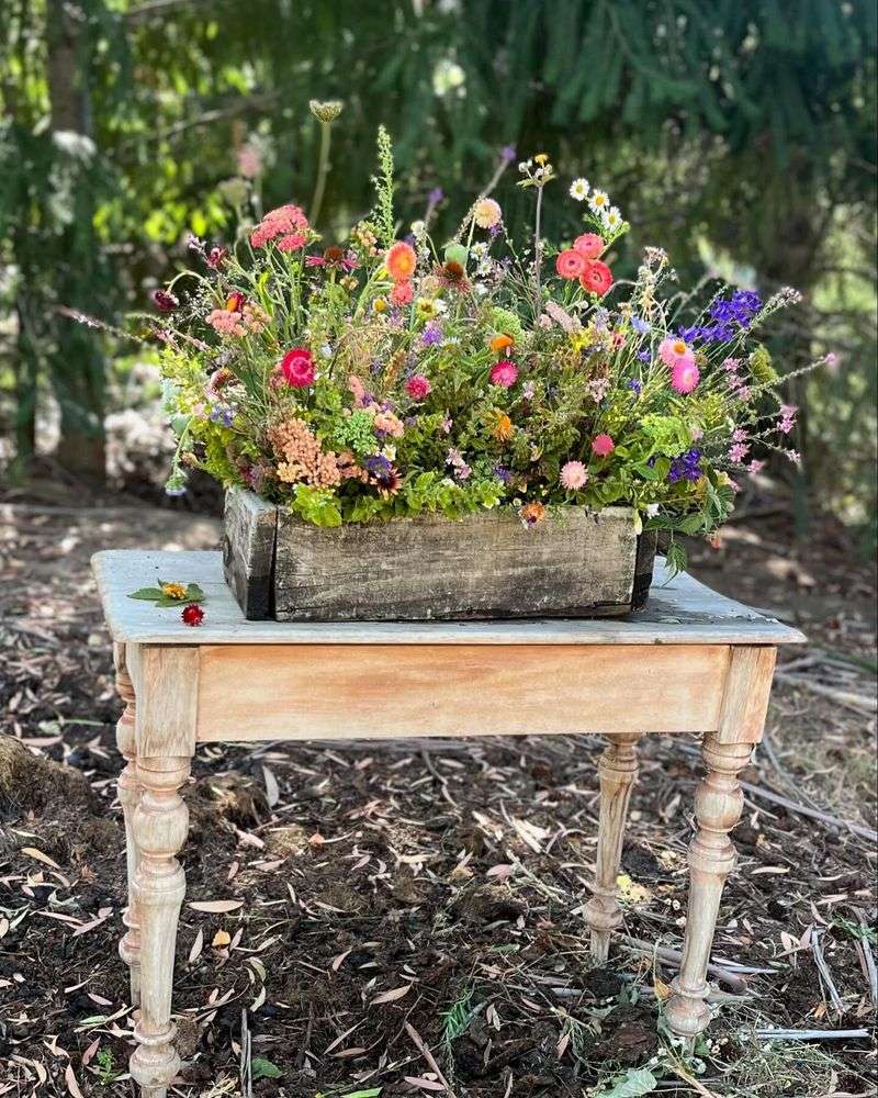 Wooden Crate Flower Boxes