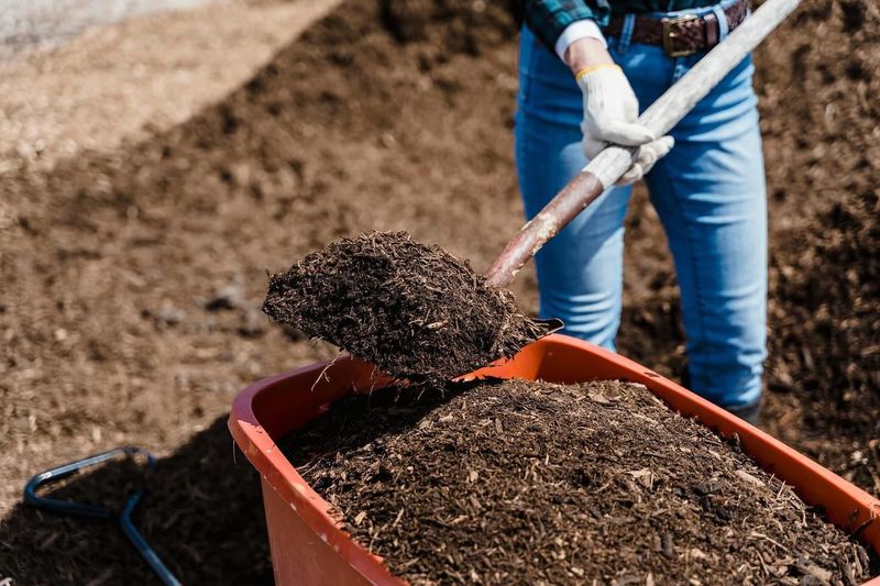 Applying Mulch Around Plants