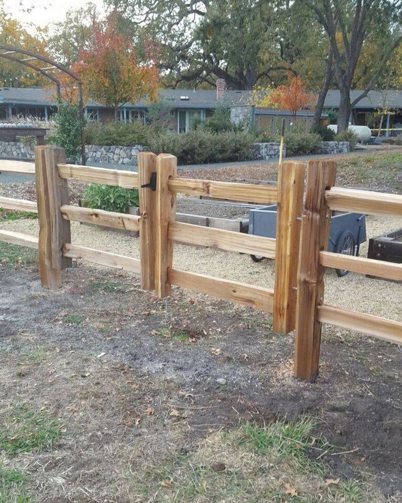 Rustic Split Rail With Wire Fence