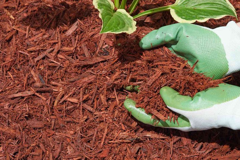 Red Mulch That Looks Artificially Bright