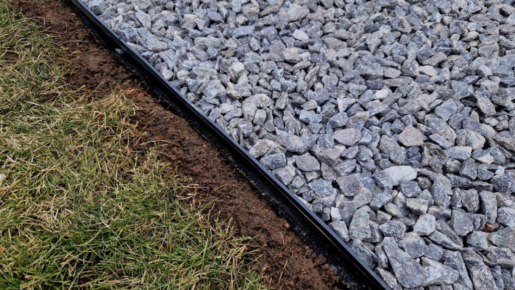 gravel on lawn