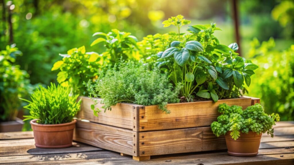 plants in a crate