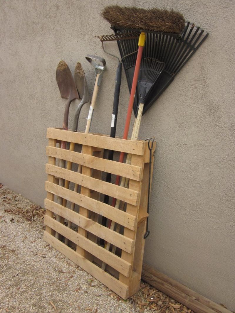 Repurposed Pallet Tool Rack
