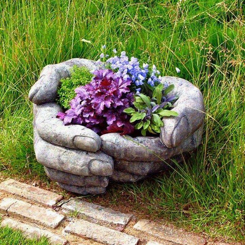 Cement Hand Garden Sculptures