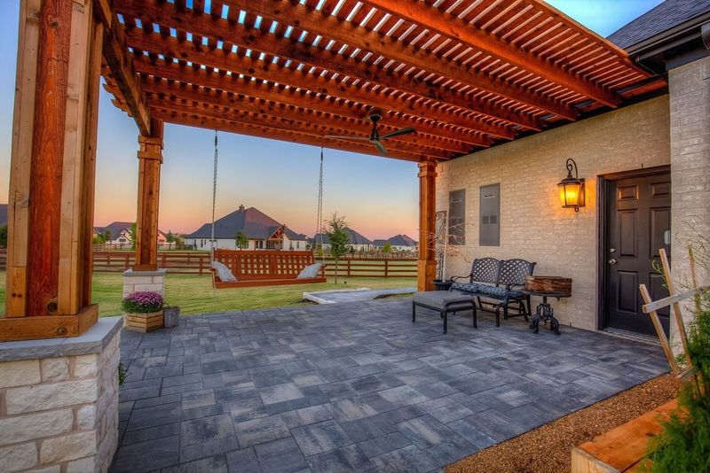 Brick Patio with Pergola Shade