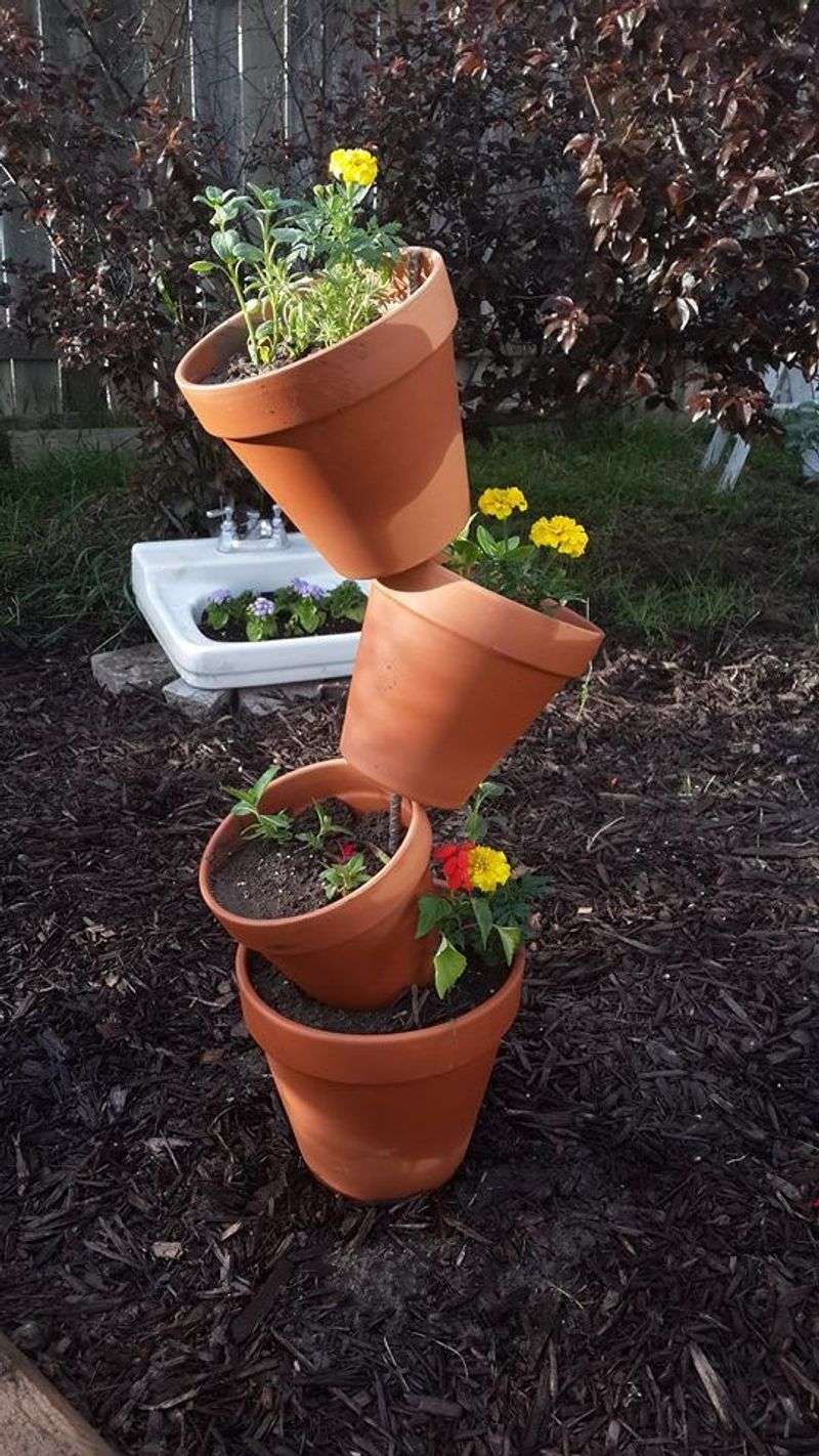 Terracotta Flower Pot Tower