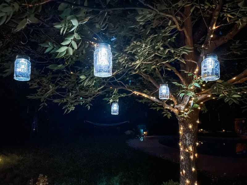 Solar Chandelier From Mason Jars