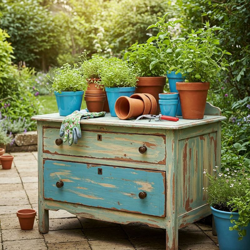 Vintage Dresser Outdoor Storage