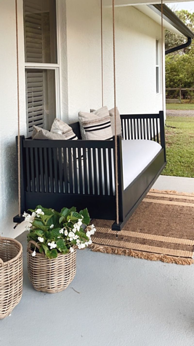Porch Swing from a Bench