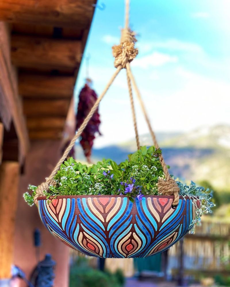 Hanging Colander Garden