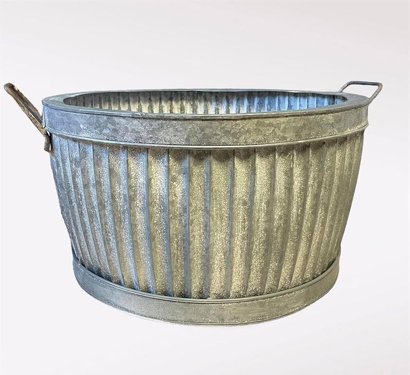 Galvanized Tubs as Decorative Storage