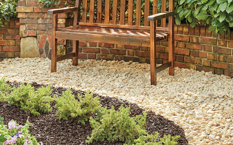 Rock-Mulch Alternating Bands