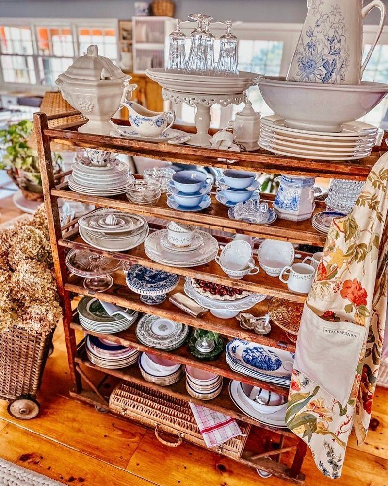 Open Shelving With Vintage Dishes