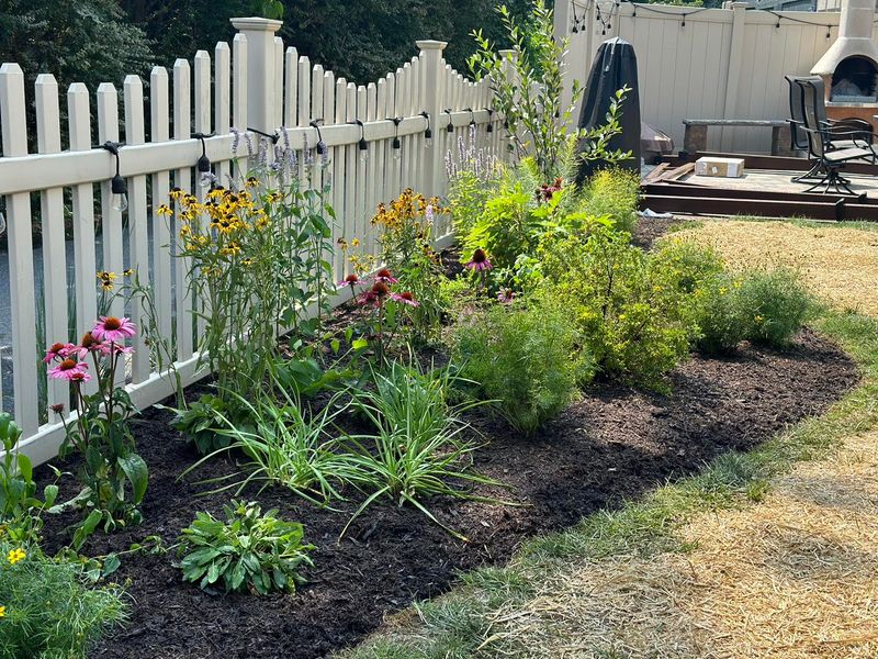 Bark Mulch Pollinator Garden
