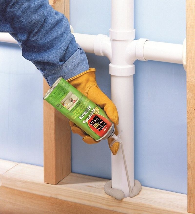 Fill Holes With Expanding Foam