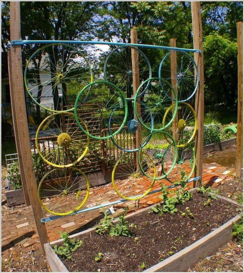 Bicycle Wheel Trellis
