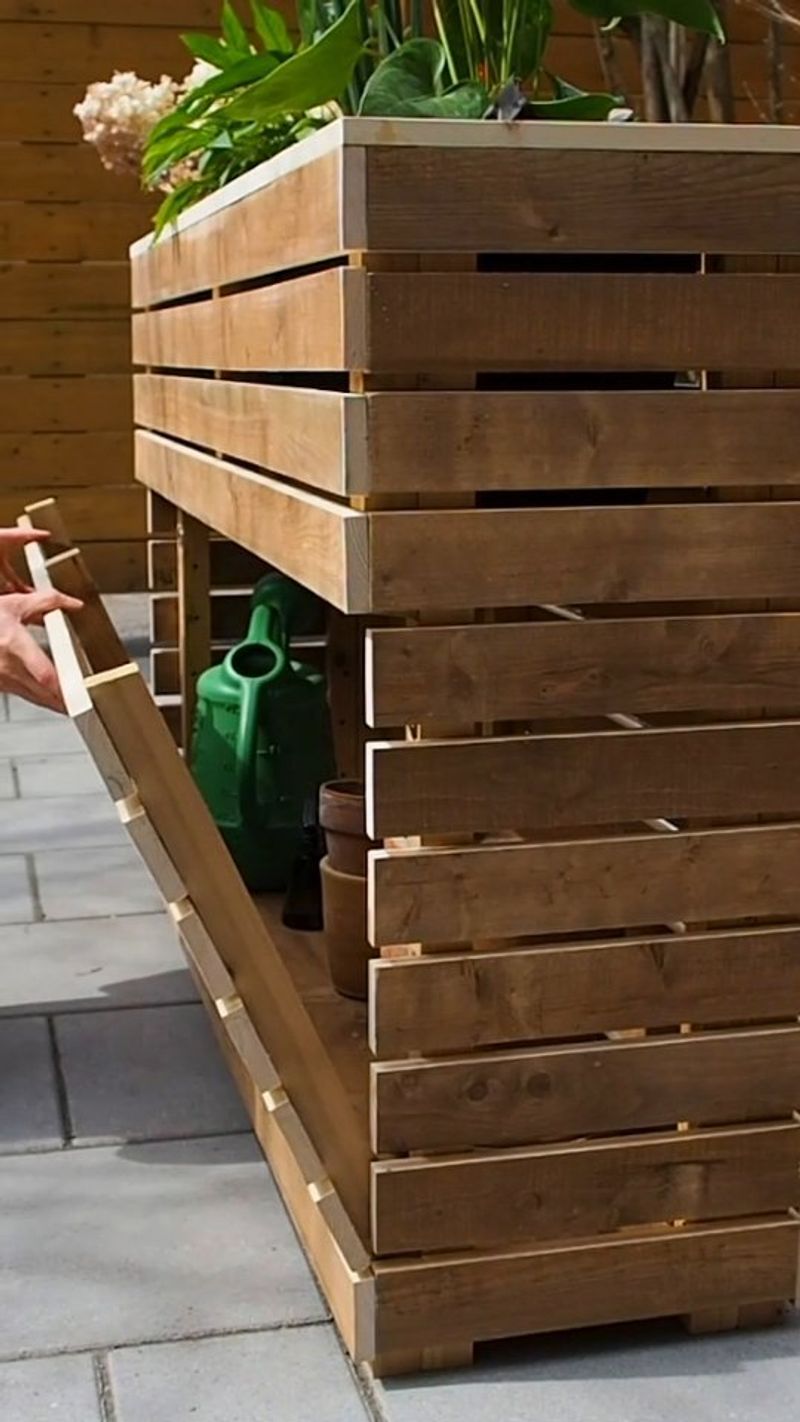 Hidden Bench Storage for Small Gardens
