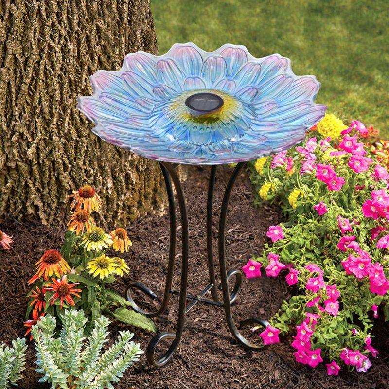 Glass Flower Birdbaths