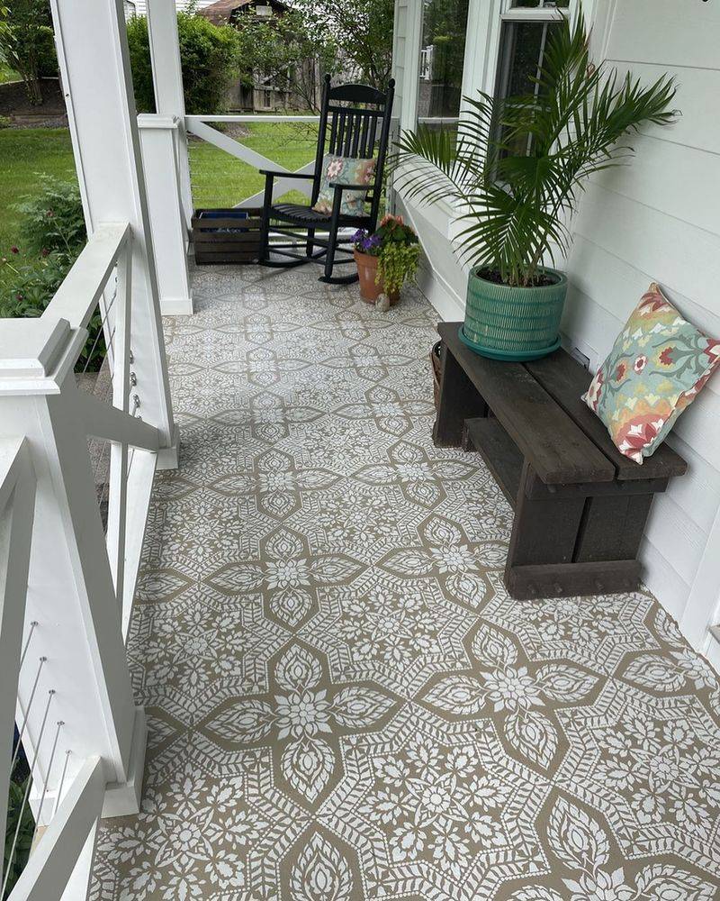 Porch Floor Stenciling