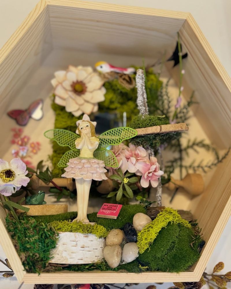 Miniature Fairy Garden With Blooms