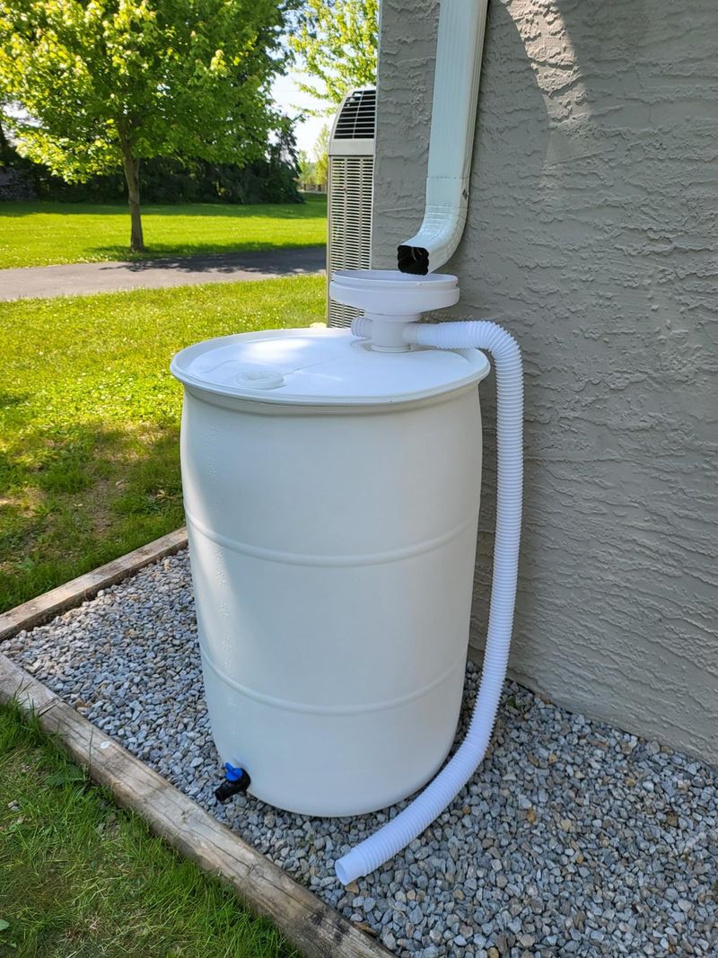 Install Rain Barrels at Downspouts