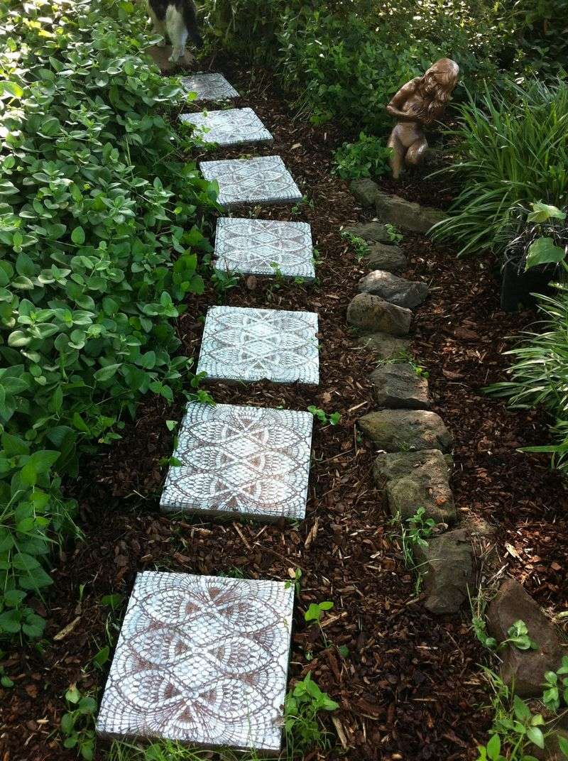 Painted Concrete Stepping Stones