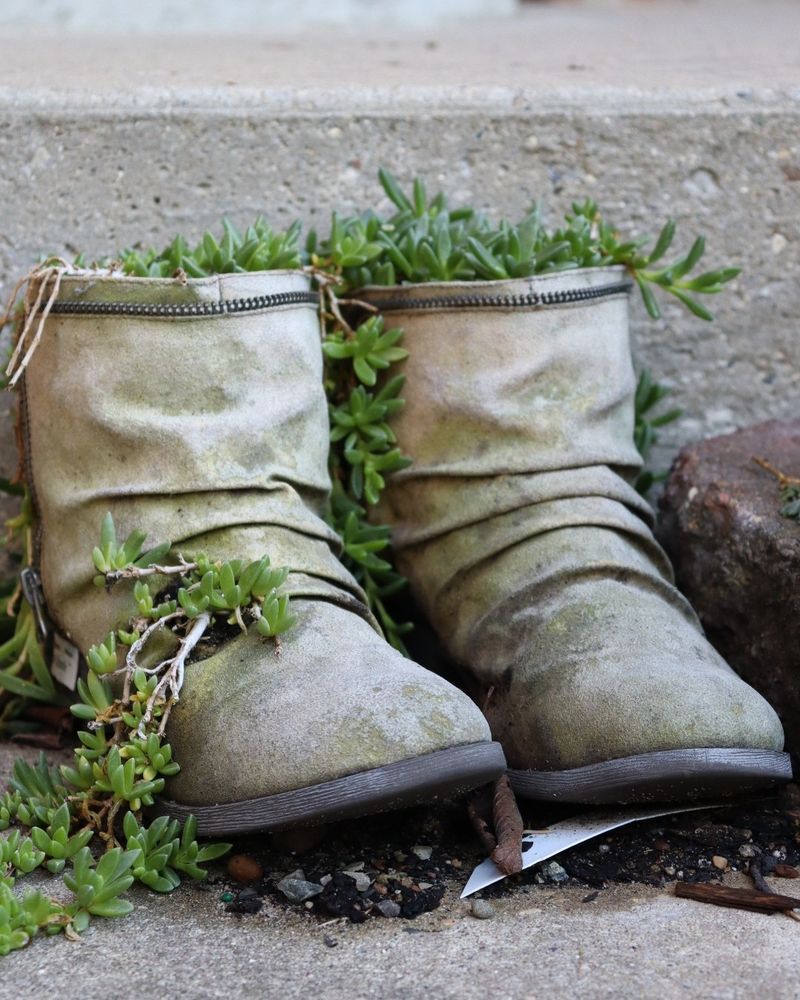 Repurposed Rain Boots Display