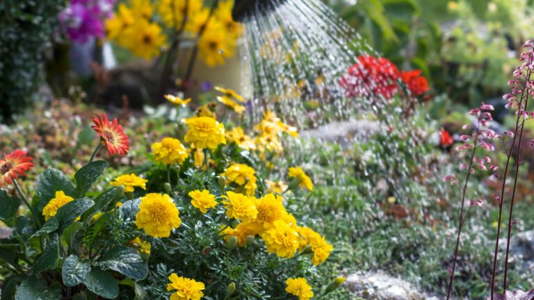 watering plants